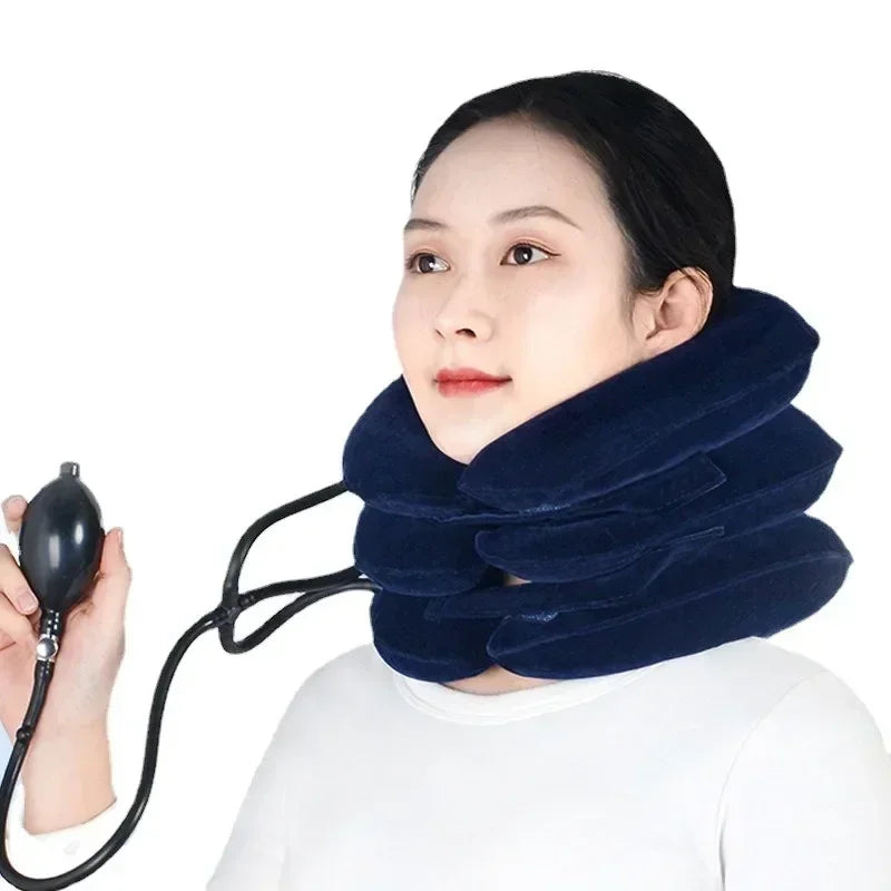 Inflatable Cervical Neck Traction – Adjustable Spine Support Pillow | Pain Relief & Relaxation