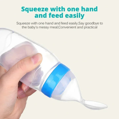 Baby Feeding Spoon Bottle – 90ML Newborn Milk Feeder | Soft Silicone Spoon