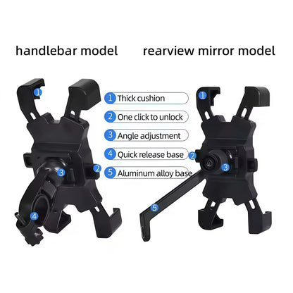 360° Motorcycle Phone Holder – Rotatable Bike & Electric Bike Mount | Universal Smartphone Holder