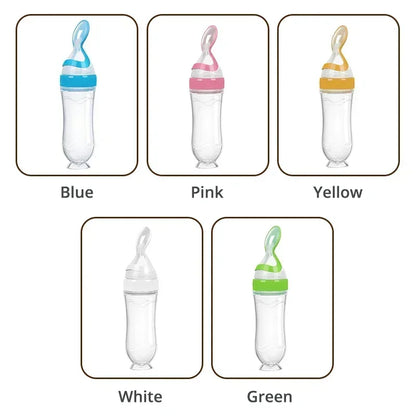 Baby Feeding Spoon Bottle – 90ML Newborn Milk Feeder | Soft Silicone Spoon