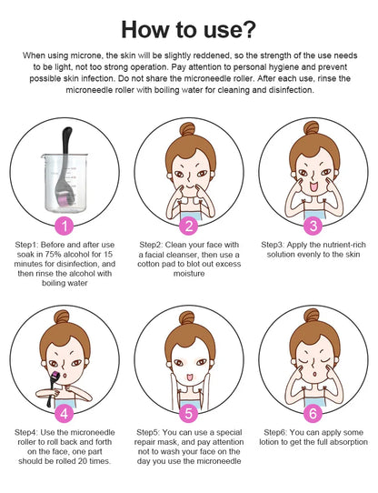 540 Titanium Derma Roller – Hair Growth & Skin Rejuvenation Tool | Microneedling Therapy