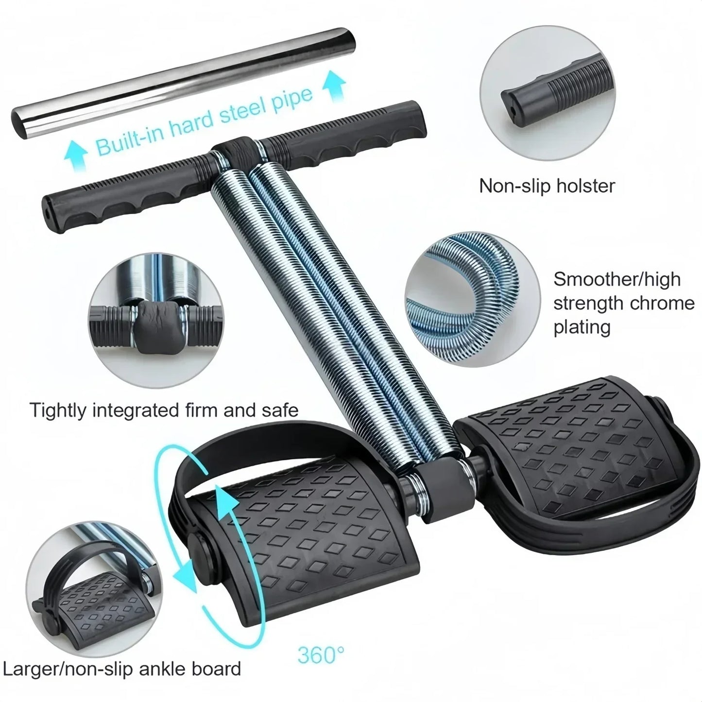 Double Spring Tummy Trimmer – Abdominal Sit-Up Foot Pedal Exerciser | Home Workout