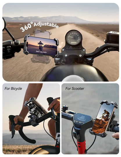 360° Motorcycle Phone Holder – Rotatable Bike & Electric Bike Mount | Universal Smartphone Holder