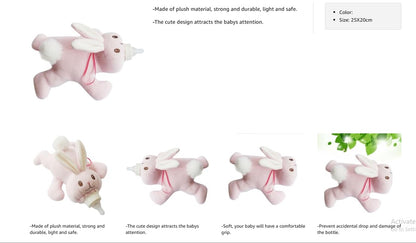 Baby Feeding Bottle Cover – Soft Plush Insulated Milk Bottle Protector | Fits Most Bottles – Pink