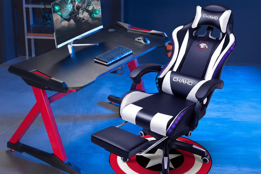 Gaming Chair – Ergonomic Racing Style Computer Chair with Footrest | Adjustable & Multicolor