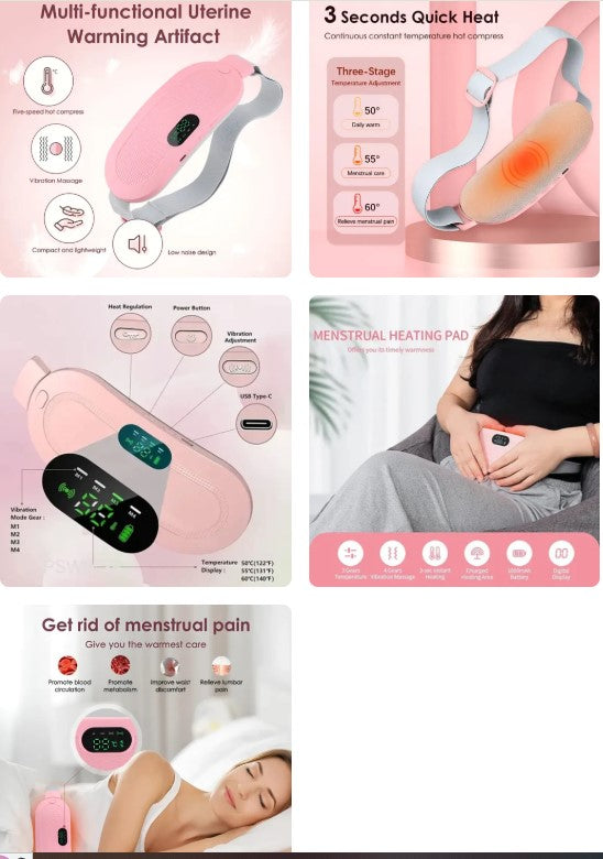Period Pain Relief Heating Pad – Electric Menstrual Belt | Adjustable & Comfortable Fit