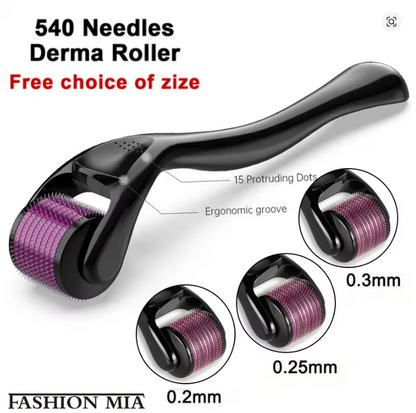 540 Titanium Derma Roller – Hair Growth & Skin Rejuvenation Tool | Microneedling Therapy