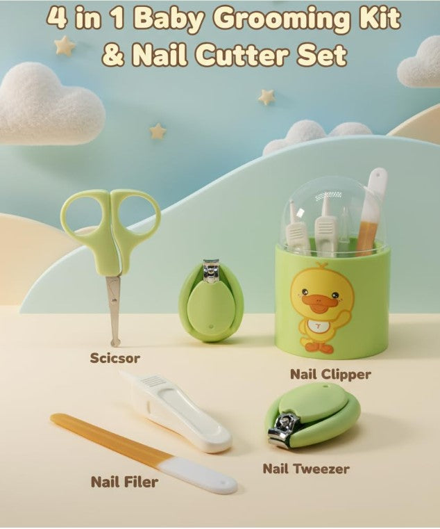 Baby Nail Cutter Set 4-in-1 – Safe Infant Nail Care Kit with Travel Case | Easy & Portable