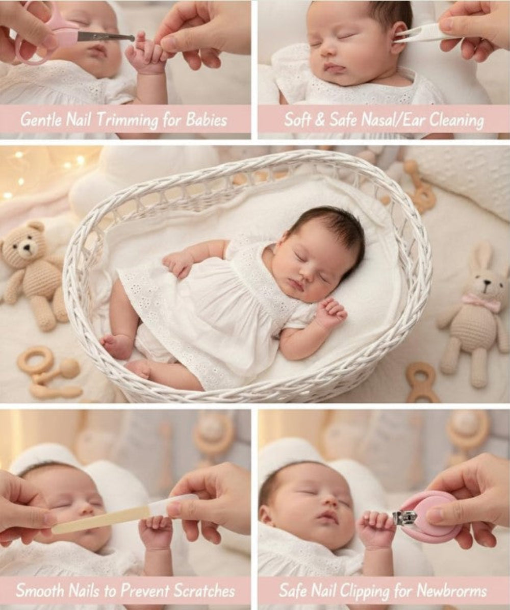 Baby Nail Cutter Set 4-in-1 – Safe Infant Nail Care Kit with Travel Case | Easy & Portable