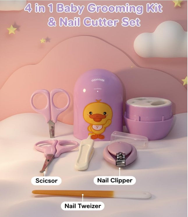 Baby Nail Cutter Set 4-in-1 – Safe Infant Nail Care Kit with Travel Case | Easy & Portable