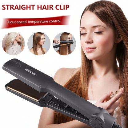 Kemei KM-329 Hair Straightener – Ceramic Fast Heating Flat Iron for Smooth & Silky Hair