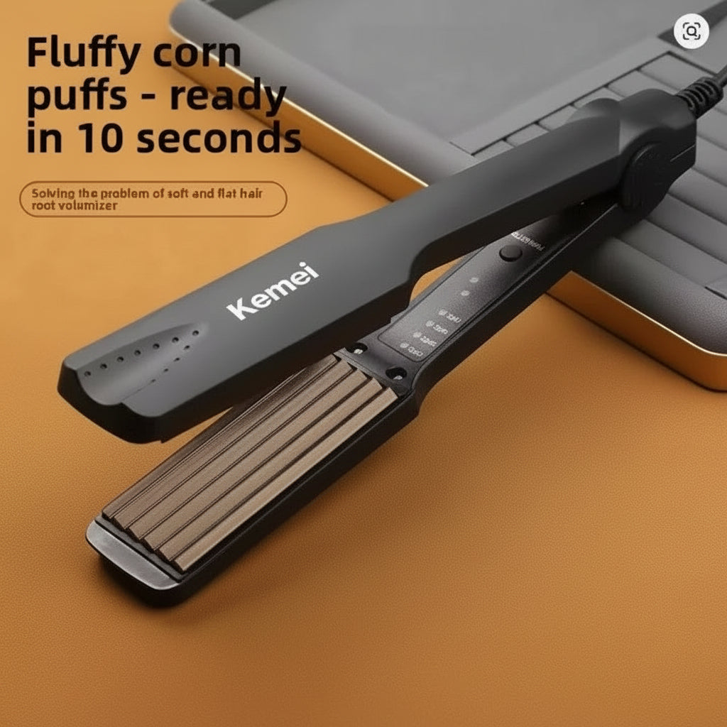 Kemei KM-329 Hair Straightener – Ceramic Fast Heating Flat Iron for Smooth & Silky Hair