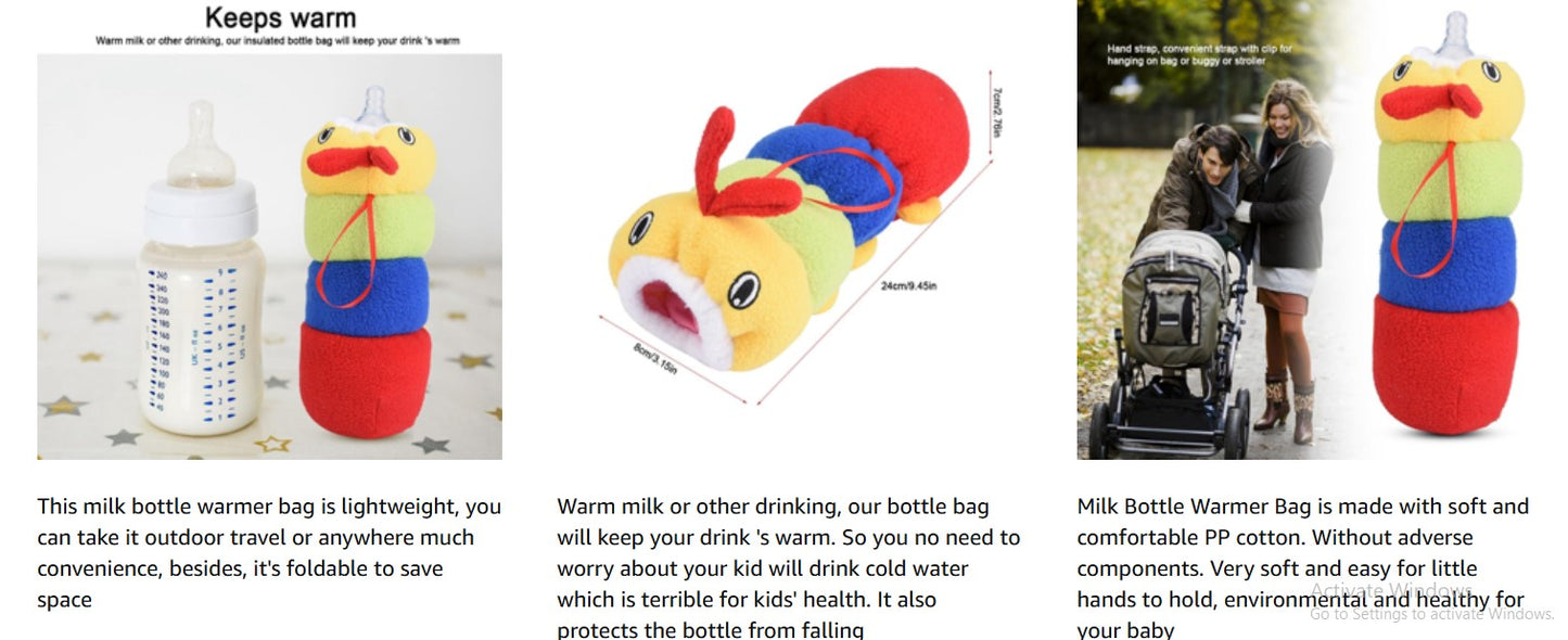 Baby Feeding Bottle Cover – Soft Plush Insulated Milk Bottle Protector | Fits Most Bottles