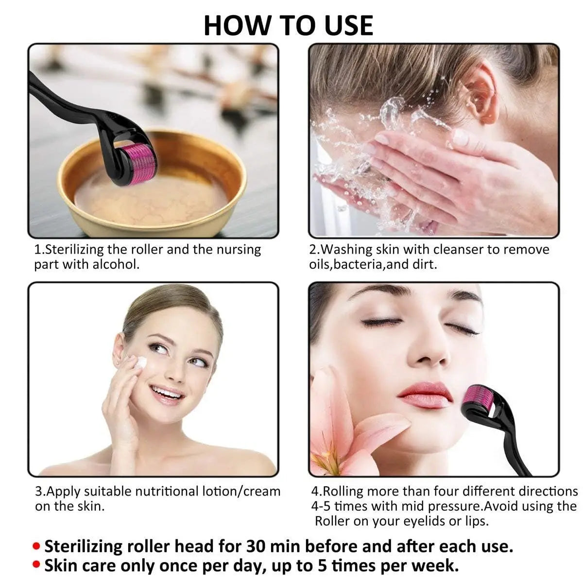 540 Titanium Derma Roller – Hair Growth & Skin Rejuvenation Tool | Microneedling Therapy