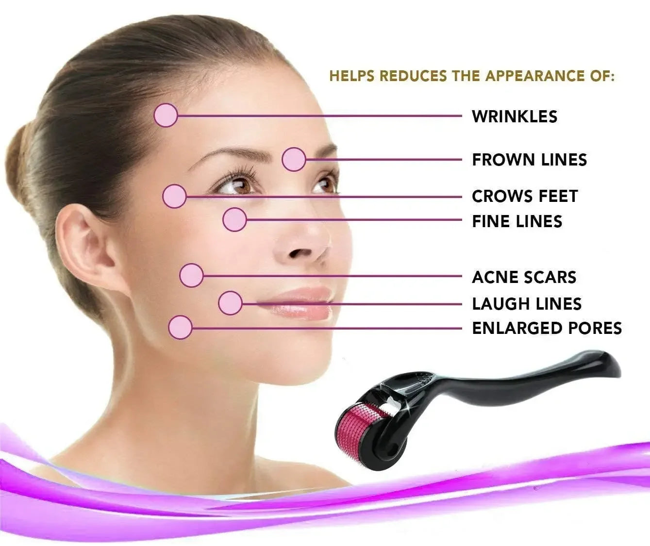 540 Titanium Derma Roller – Hair Growth & Skin Rejuvenation Tool | Microneedling Therapy