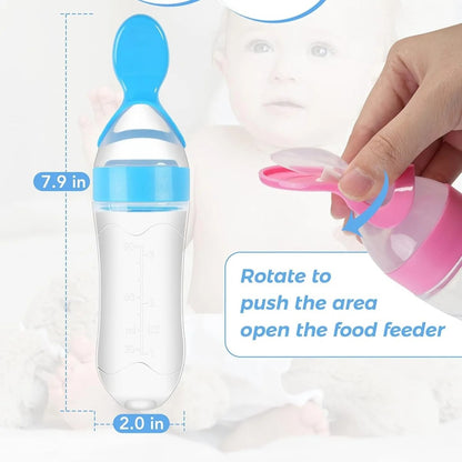 Baby Feeding Spoon Bottle – 90ML Newborn Milk Feeder | Soft Silicone Spoon