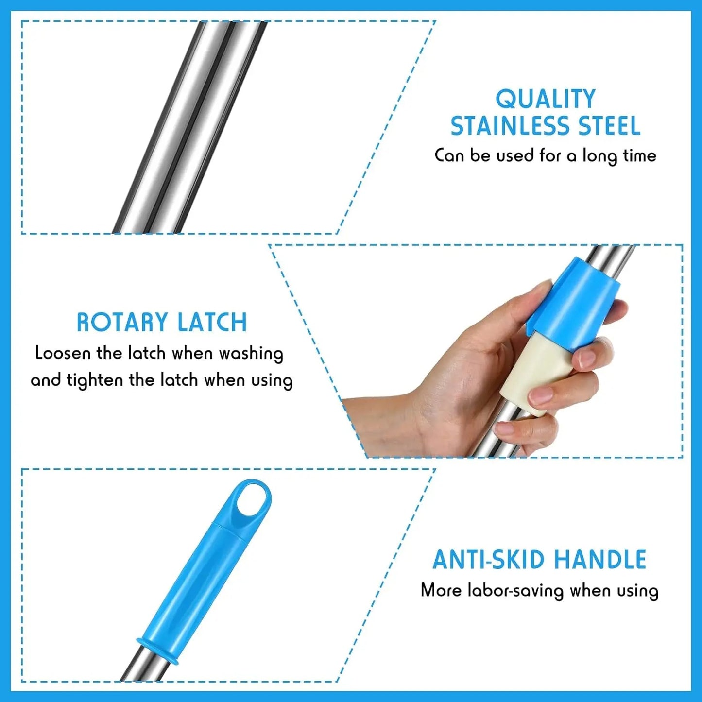 Portable 360° Spin Mop Bucket blue Shopping Door