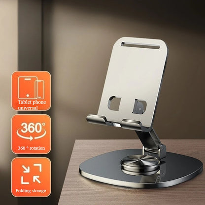 Aluminium 360° Rotating Phone & Tablet Stand – Premium Desktop Holder | Adjustable & Stable