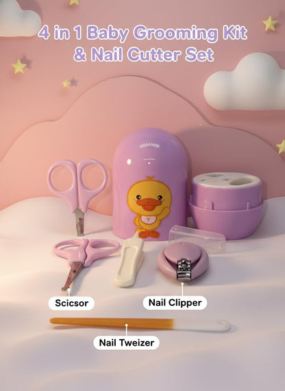 Baby Nail Cutter Set 4-in-1 – Safe Infant Nail Care Kit with Travel Case | Easy & Portable