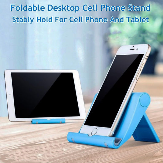 Universal Adjustable Mobile Phone Stand Holder – Foldable Desk Stand | Blue | Hands-Free Use