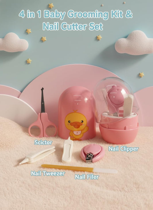 Baby Nail Cutter Set 4-in-1 – Safe Infant Nail Care Kit with Travel Case | Easy & Portable