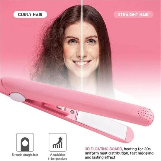Mini Ceramic Hair Straightener – Portable Travel Hair Styler | Smooth & Silky Hair