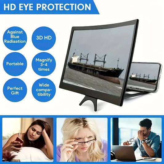 Mobile Screen Magnifier – 12 Inch 3D HD Foldable Phone Amplifier | Eye Protection