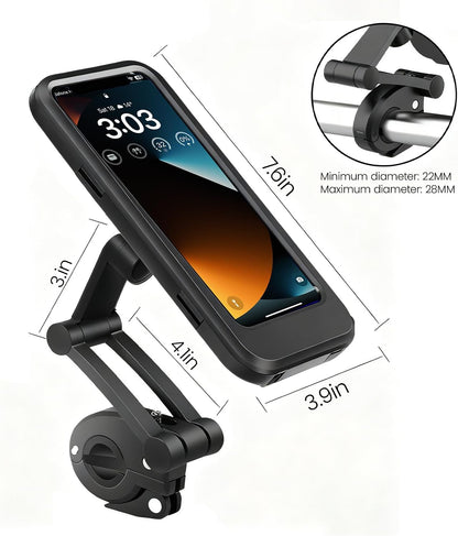 360° Waterproof Bike Phone Holder – Universal Motorcycle Mobile Mount | All Smartphones Compatible