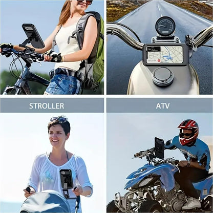 360° Waterproof Bike Phone Holder – Universal Motorcycle Mobile Mount | All Smartphones Compatible