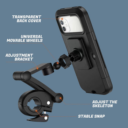 360° Waterproof Bike Phone Holder – Universal Motorcycle Mobile Mount | All Smartphones Compatible