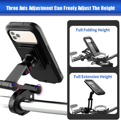 360° Waterproof Bike Phone Holder – Universal Motorcycle Mobile Mount | All Smartphones Compatible