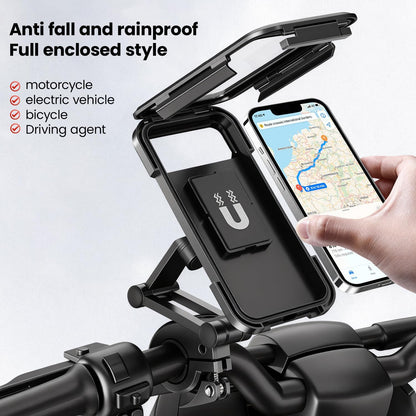 360° Waterproof Bike Phone Holder – Universal Motorcycle Mobile Mount | All Smartphones Compatible