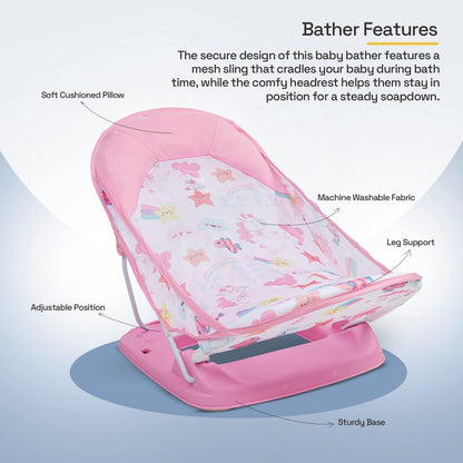 Baby Bath Seat – Foldable Adjustable Bath Support Chair | Newborn & Toddler Safety